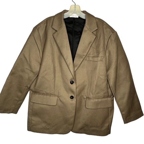 Rumours‎ Wool Blend Tan Oversized Blazer - Picture 1 of 6